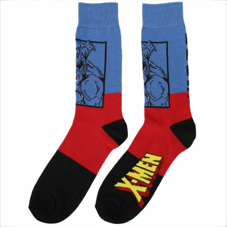 Marvel X-Men Characters Color Block 5-Pair Pack of Crew Socks